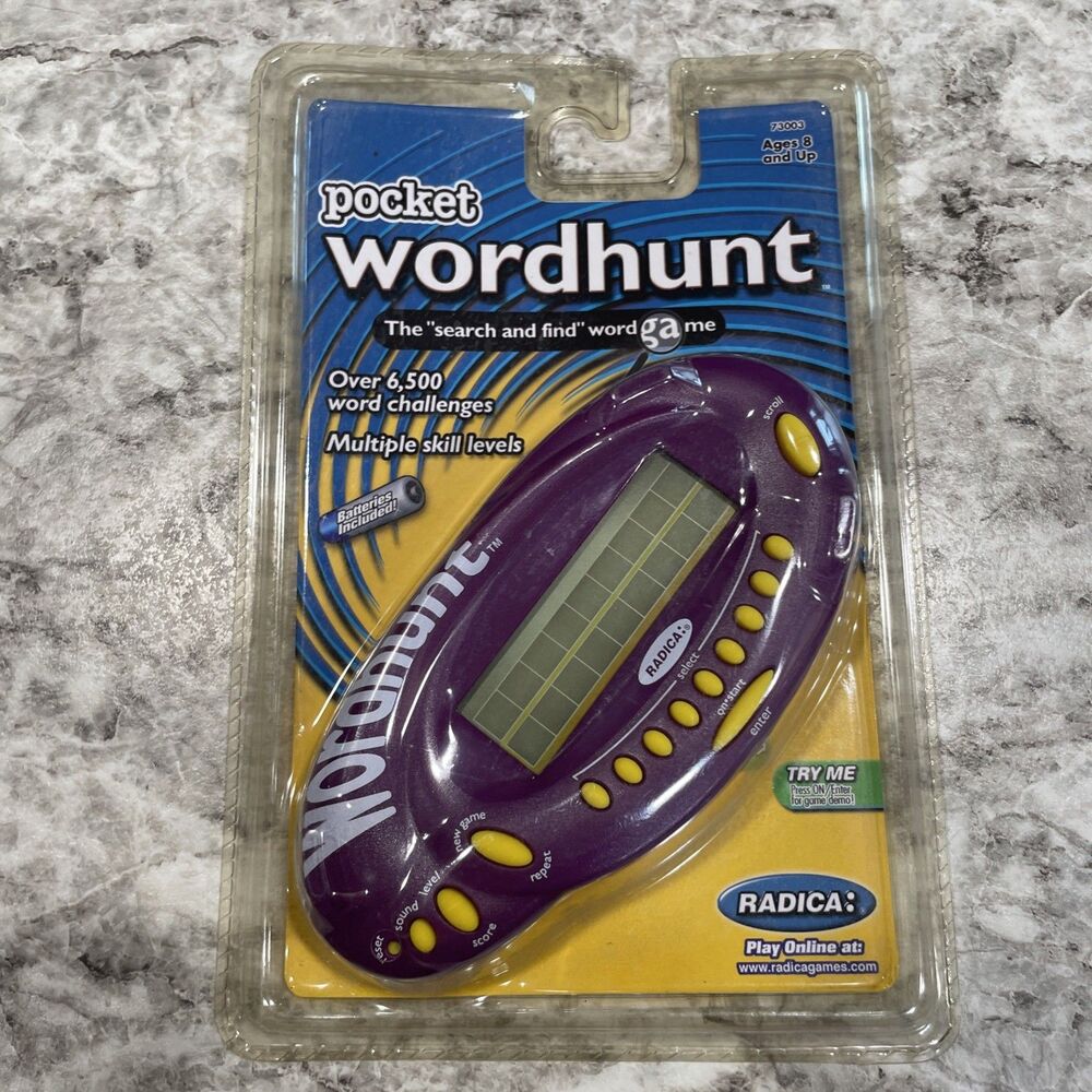 Vintage 2002 Radica Electronic Pocket Word Hunt Handheld Game Search Find NEW
